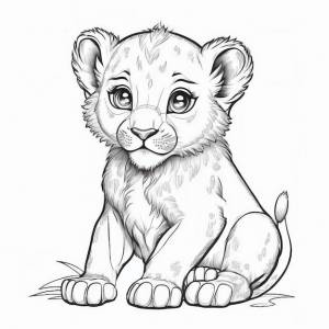Иллюстрация контура льва для страницы книжки-раскраски раскраски для детей и взрослых generative ai