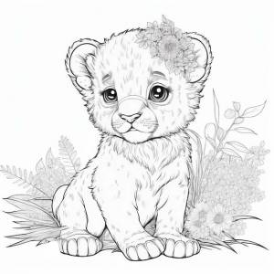 Иллюстрация контура льва для страницы книжки-раскраски раскраски для детей и взрослых generative ai