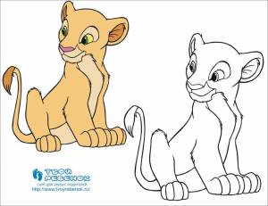 Цветная раскраска Король лев для детей