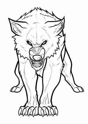 Раскраска Озлобленный волк