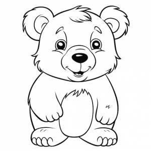 Медведь-раскраска для детей векторная иллюстрация животных
