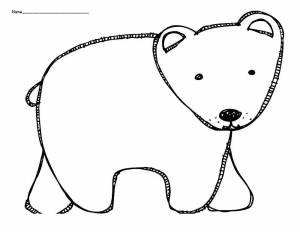 Раскраски Раскраска Белый полярный медведь медведь