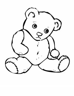 Раскраски Раскраска Обиженный медведь игрушки детские