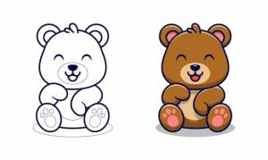 Раскраски для детей из мультфильмов милый медведь