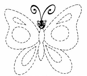 Раскраски насекомые, Раскраска Обведи по контуру и раскрась бабочку Насекомые