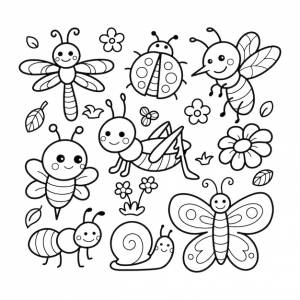 Жуки и насекомые раскраски страницу иллюстрации