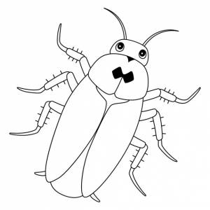 Таракан животное изолированная страница раскраски для детей