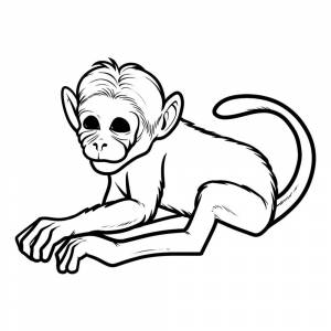 Раскраска Простая обезьяна