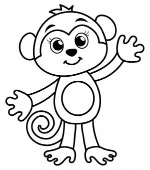 Раскраска Милая обезьянка