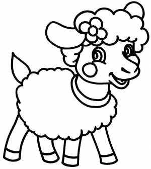 Раскраски овечки, Раскраска Рисунок овечки домашние животные