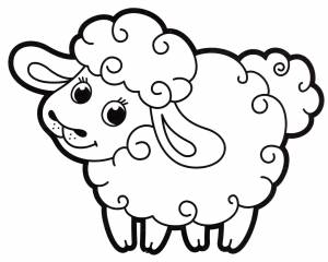 Раскраска Пушистая овечка