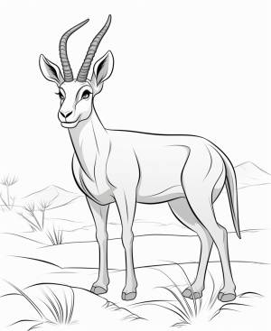 Раскраска Антилопа для детей 3, 4, 5, 6, 7, 8 лет