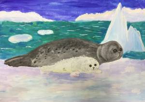 Морской котик рисунок для детей