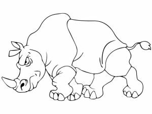 Раскраска злой носорог