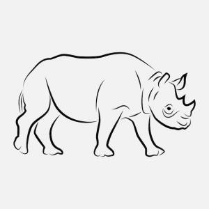 Штриховой рисунок носорога