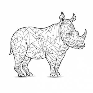 Эскиз ручной рисунок одной линии искусства раскраски страницы рисунок линии день носорога