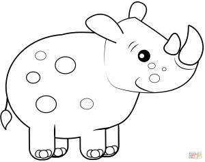 Раскраска Милый носорог
