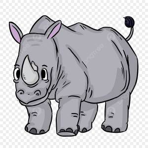 Милый мультяшный стиль серый носорог клипарт PNG , клипарт носорога, носорог, Клип арт PNG картинки и пнг PSD рисунок для й загрузки