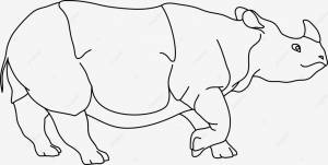 линии носорога для векторной иллюстрации раскраски книги PNG , штриховая графика, элемент, носорог PNG картинки и пнг рисунок для й загрузки