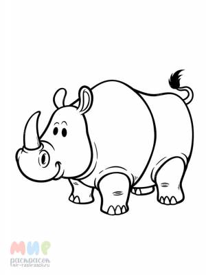 Раскраска Носорог летит быстро без ног