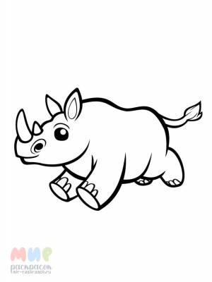Раскраска Носорог летит быстро без ног