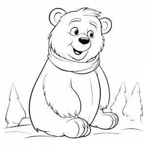 Раскраска медведь из мультфильма