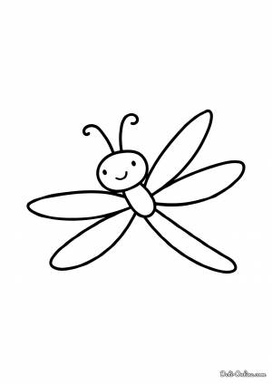 Раскраска Стрекоза для малышей