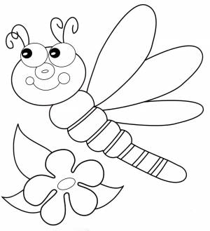 Раскраска Веселая стрекоза