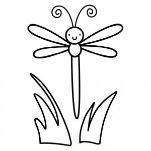 Раскраска Стрекоза летает днём