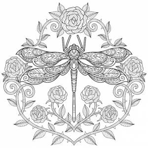 Красивая цветочная рамка, нарисованная вручную для взрослой книжки-раскраски
