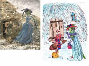 Рисунки Стрекоза и муравей карандашом