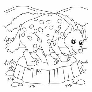 Раскраска гиена для детей