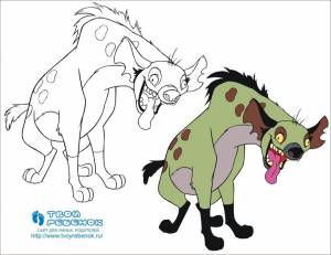 Раскраска Гиена для детей