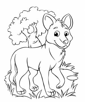 Раскраска Гиена готовиться к охоте