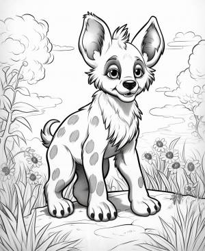 Раскраска гиена для детей 3, 4, 5, 6, 7, 8 лет