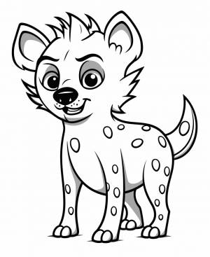 Раскраска гиена для детей 3, 4, 5, 6, 7, 8 лет
