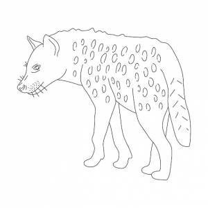 Гиена в стиле линейного рисования векторная иллюстрация