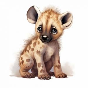 Есть рисунок сидящей гиены с генеративным искусственным интеллектом