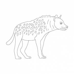 Дудл гиены, нарисованный вручную векторной иллюстрацией