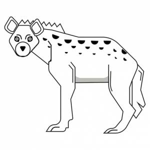 Гиена черно-белый вектор