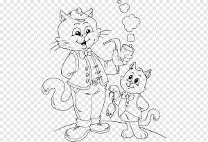 Раскраска Кошка Детский рисунок, Кот, угол, белый, ребенок png