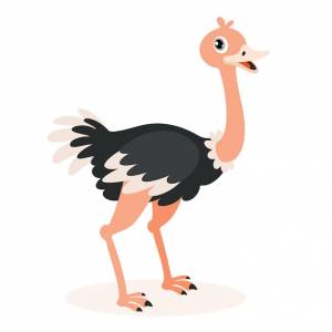 Мультфильм рисунок страуса