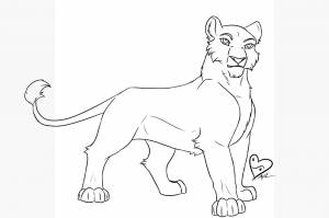 Львица раскраска