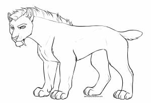 Раскраска львица