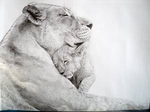 Львица со львёнком