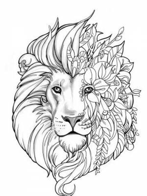 Раскраски Лев Антистресс   в формате