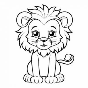 Легкий и очаровательный лев для раскрашивания для детей пусть их творчество светит