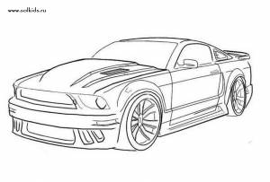 Раскраски машины Мустанг