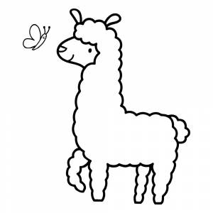 Раскраска Лама для малышей
