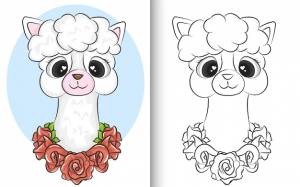 Раскраска лама